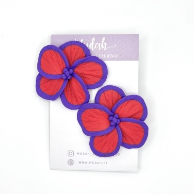 Flor grande - melancia e roxo