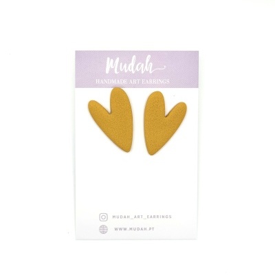 Corações pequenos - amarelo mostarda