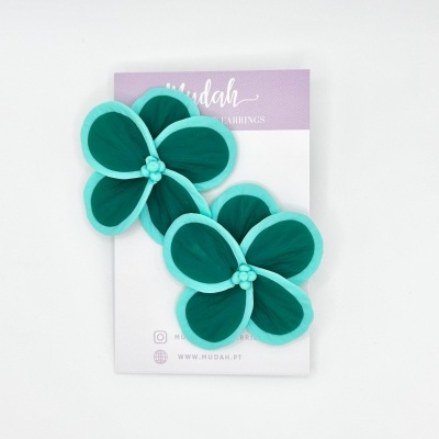 Flor grande - verde claro e verde escuro