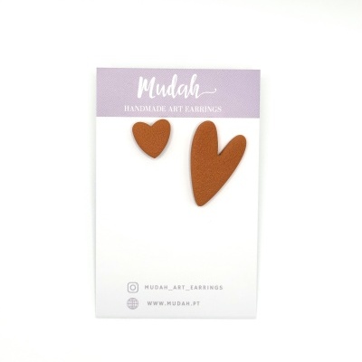 Corações assimétricos - laranja seco