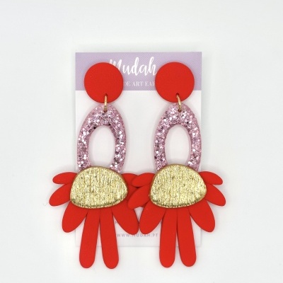 Madalena - vermelho, rosa brilhante e dourado