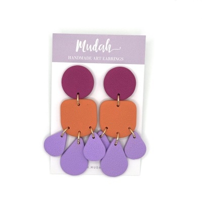 Isabel - púrpura, laranja e lilás