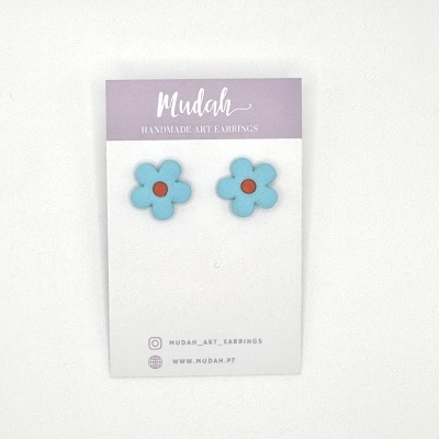 Flor pequena - turquesa e terracota