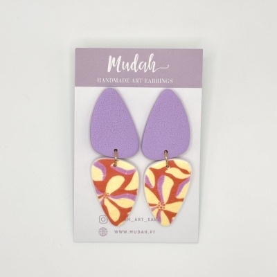 Inês - lilás e padrão flores