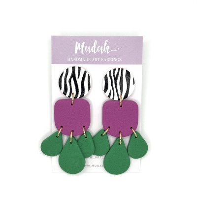 Isabel - zebra, púrpura e verde