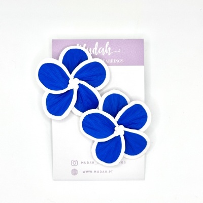 Flor grande - azulão e branco