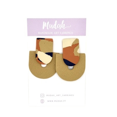 Camila - padrão camel e azul marinho