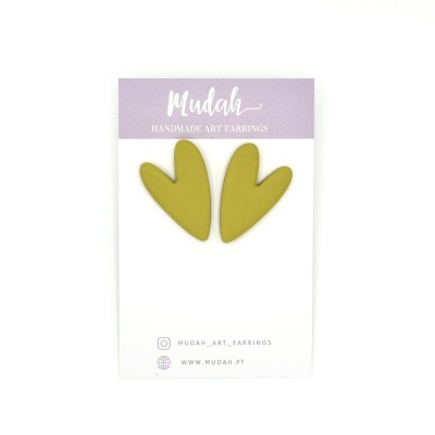 Corações pequenos - verde azeitona