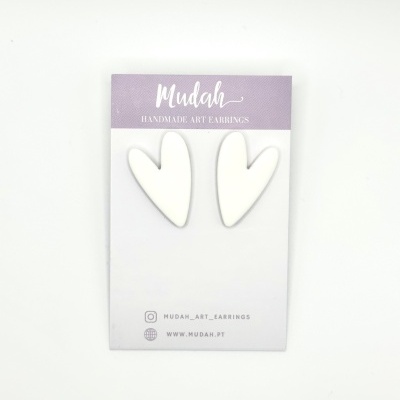 Corações pequenos - branco liso