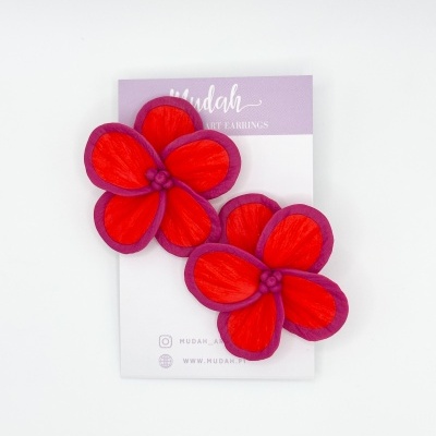 Flor grande - púrpura e vermelho