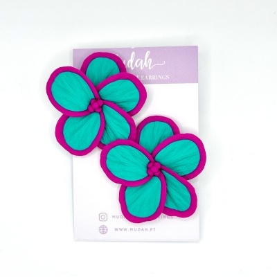 Flor grande - verde e púrpura