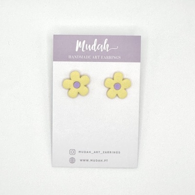 Flor pequena - amarelo limão e lilás