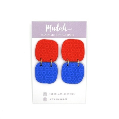 Brincos - vermelho e azul