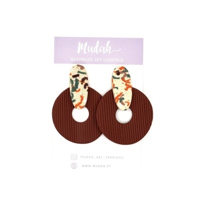 Brincos redondos - padrão limitado e bordô