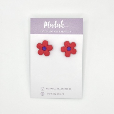 Flor pequena - melancia e roxo