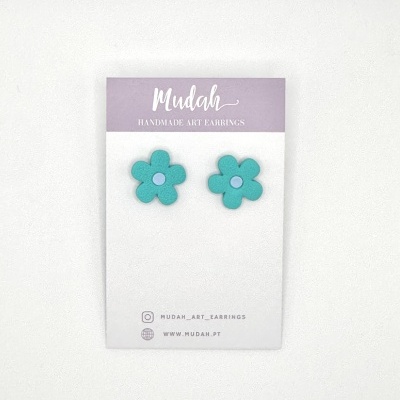 Flor pequena - verde água e azul claro