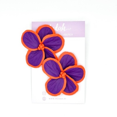 Flor grande - roxo e laranja