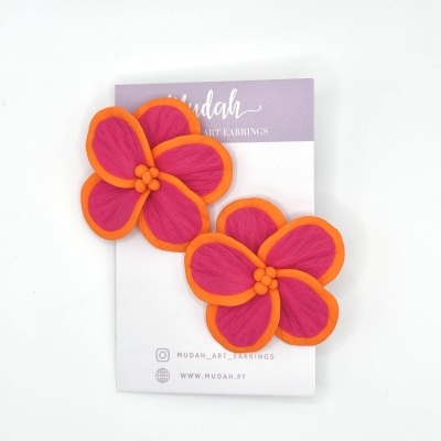 Flor grande - rosa e laranja