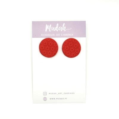 Ana - vermelho com textura flores