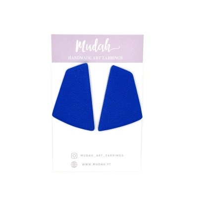 Brincos formato geométrico - azulão