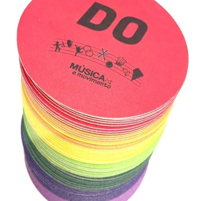 Bases para notas - 56 fichas com as notas musicais e suas relativas cores.