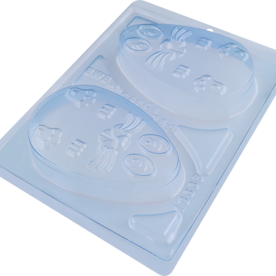 Forma de chocolate especial 3 partes - ovo tablete coelho