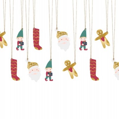 Etiquetas Santa Mix,pk/12