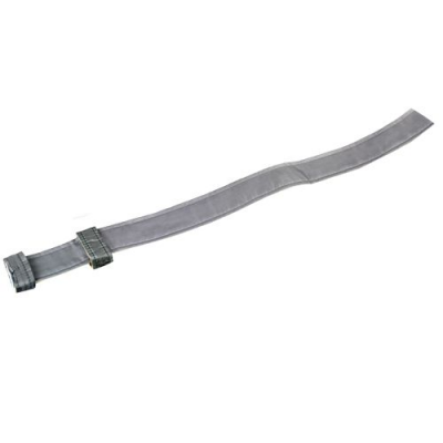 Correia elástica cinzenta com fivela metálica prateada