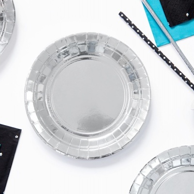 Pratos Prateados18cm,pk/6