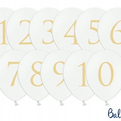 Balões Numeros Mix Brancos,pk/11