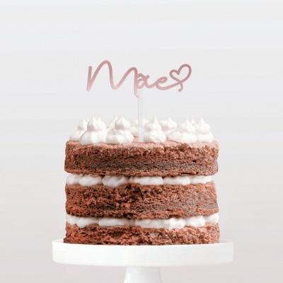 Topo Bolo Acrilico Mãe - Rose Gold