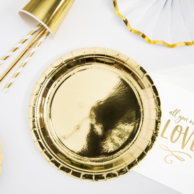 Pratos Dourados 23cm,pk/6