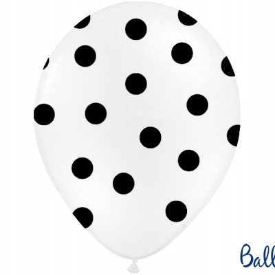 Balões 30cm, Dots, Pastel White,pk/6