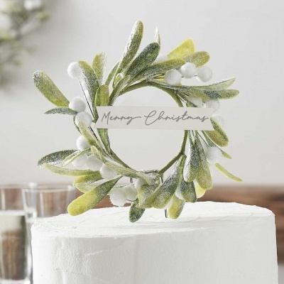 Cake Topper Christmas Mistletoe