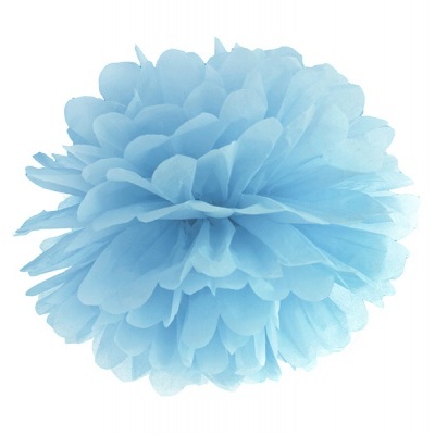 Pompom Papel Azul Claro 25cm