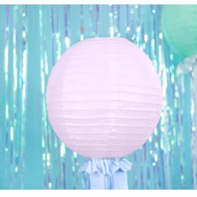 Lanterna Papel Rosa Claro 35cm