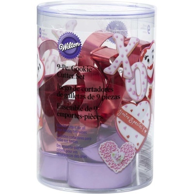 Conjunto de 9 cortadores de bolachas Wilton em embalagem plástica