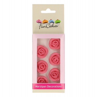 Decorações Massapan Rosas Rosa, Pk/6