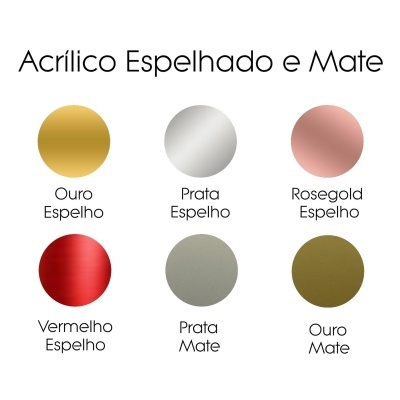 Círculos coloridos com acabamentos de acrílico espelhado e mate