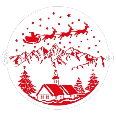Stencil Christmas Landscape 25cm
