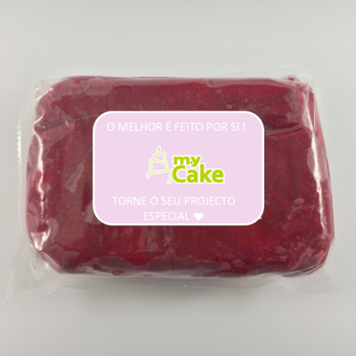 Pacote de massa vermelha para confeitaria com etiqueta 'my Cake'
