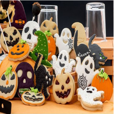 Biscoitos decorados de Halloween vários formatos