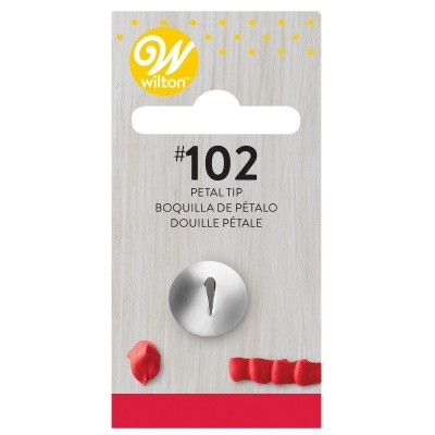 Bico de decoração de pastelaria Wilton nº 102 em metal com embalagem branca