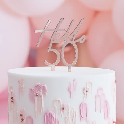 Cake Topper Hello 50th Birthday