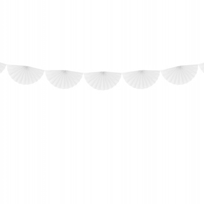 Cordão de leques de papel brancos