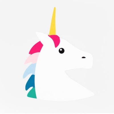 Figura decorativa de cabeça de unicórnio colorida