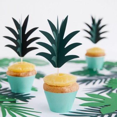 Cupcake toppers Aloha Pinneaple,pk/6