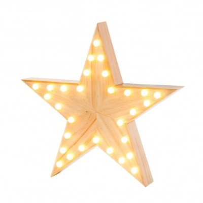Iluminação Wooden Star Light