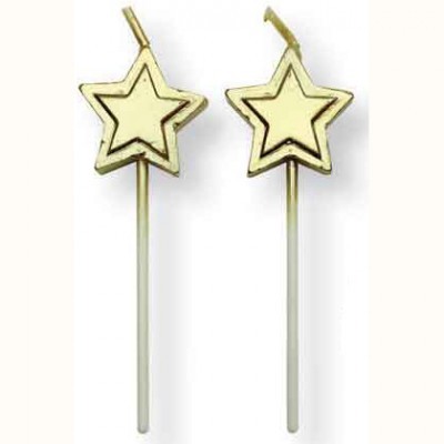 Velas Estrelas Ouro, pk/8