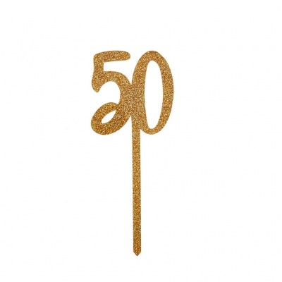Cake Topper Acrilico - 50 Gold